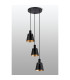Greenport 41cm Round Pendant 16cm x 14cm Shade 3 Light E27 Sand Black/Black/Gold Metal Shade-8