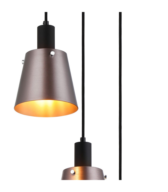 Greenport 41cm Round Pendant 16cm x 14cm Shade 3 Light E27 Sand Black/Brown/Copper Metal Shade-6