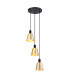Greenport 41cm Round Pendant 16cm x 14cm Shade 3 Light E27 Sand Black/Brass/Gold Metal Shade-1
