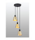 Greenport 41cm Round Pendant 16cm x 14cm Shade 3 Light E27 Sand Black/Brass/Gold Metal Shade-3