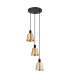 Greenport 41cm Round Pendant 16cm x 14cm Shade 3 Light E27 Sand Black/Brass/Gold Metal Shade-4