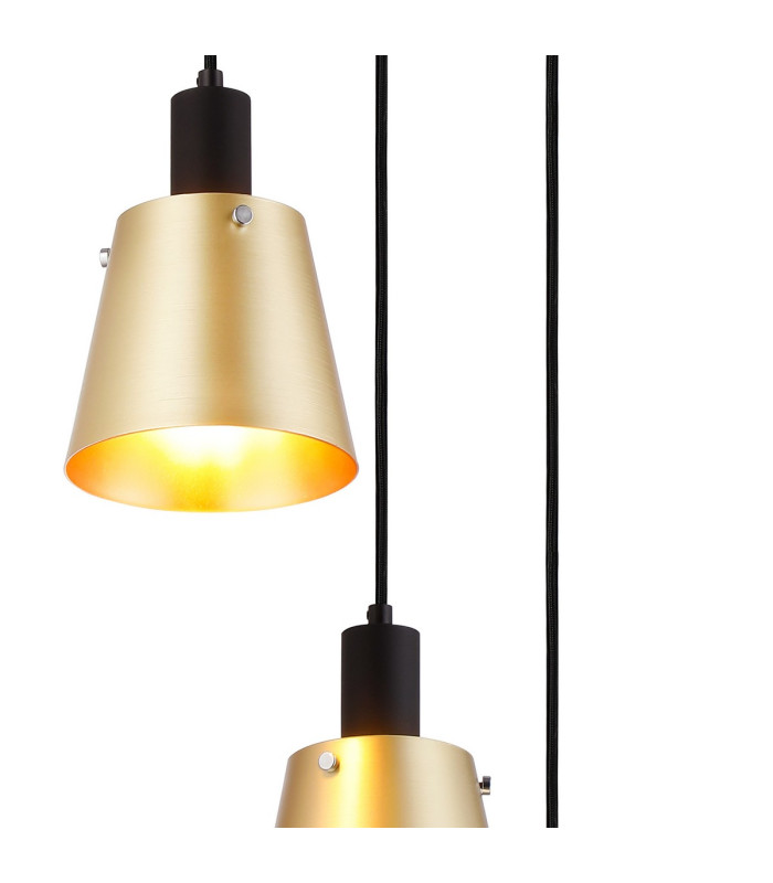 Greenport 41cm Round Pendant 16cm x 14cm Shade 3 Light E27 Sand Black/Brass/Gold Metal Shade-6