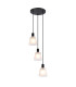 Greenport 41cm Round Pendant 16cm x 14cm Shade 3 Light E27 Sand Black/Frosted White Glass Shade-1