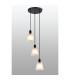 Greenport 41cm Round Pendant 16cm x 14cm Shade 3 Light E27 Sand Black/Frosted White Glass Shade-3