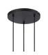 Greenport 41cm Round Pendant 16cm x 14cm Shade 3 Light E27 Sand Black/Frosted White Glass Shade-5