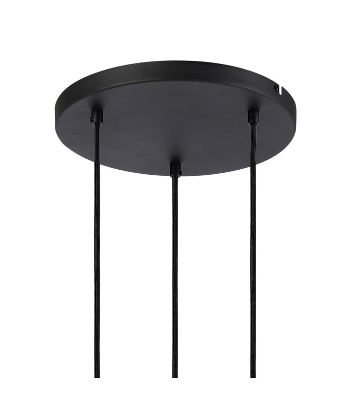 Greenport 41cm Round Pendant 16cm x 14cm Shade 3 Light E27 Sand Black/Frosted White Glass Shade-5