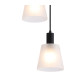 Greenport 41cm Round Pendant 16cm x 14cm Shade 3 Light E27 Sand Black/Frosted White Glass Shade-7