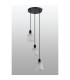Greenport 41cm Round Pendant 16cm x 14cm Shade 3 Light E27 Sand Black/Frosted White Glass Shade-8