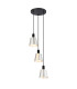 Greenport 41cm Round Pendant 16cm x 14cm Shade 3 Light E27 Sand Black/Light Grey/Silver Metal Shade-1