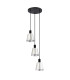 Greenport 41cm Round Pendant 16cm x 14cm Shade 3 Light E27 Sand Black/Light Grey/Silver Metal Shade-4