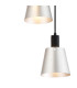Greenport 41cm Round Pendant 16cm x 14cm Shade 3 Light E27 Sand Black/Light Grey/Silver Metal Shade-7