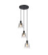 Greenport 41cm Round Pendant 16cm x 14cm Shade 3 Light E27 Sand Black/Smoke Faded Glass Shade-1