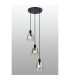 Greenport 41cm Round Pendant 16cm x 14cm Shade 3 Light E27 Sand Black/Smoke Faded Glass Shade-3