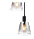 Greenport 41cm Round Pendant 16cm x 14cm Shade 3 Light E27 Sand Black/Smoke Faded Glass Shade-7