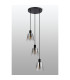 Greenport 41cm Round Pendant 16cm x 14cm Shade 3 Light E27 Sand Black/Smoke Faded Glass Shade-8