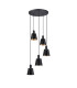 Greenport 53cm Round Pendant 16cm x 14cm Shade 5 Light E27 Sand Black/Black/Gold Metal Shade-4