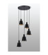 Greenport 53cm Round Pendant 16cm x 14cm Shade 5 Light E27 Sand Black/Black/Gold Metal Shade-8