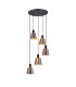 Greenport 53cm Round Pendant 16cm x 14cm Shade 5 Light E27 Sand Black/Brown/Copper Metal Shade-1