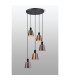 Greenport 53cm Round Pendant 16cm x 14cm Shade 5 Light E27 Sand Black/Brown/Copper Metal Shade-3