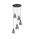 Greenport 53cm Round Pendant 16cm x 14cm Shade 5 Light E27 Sand Black/Brown/Copper Metal Shade-4