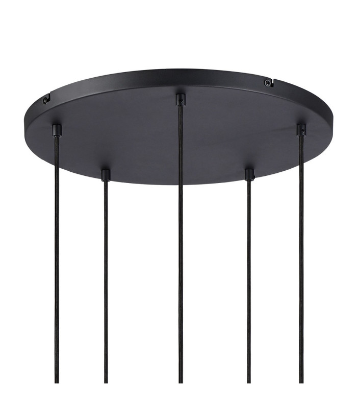 Greenport 53cm Round Pendant 16cm x 14cm Shade 5 Light E27 Sand Black/Brown/Copper Metal Shade-5