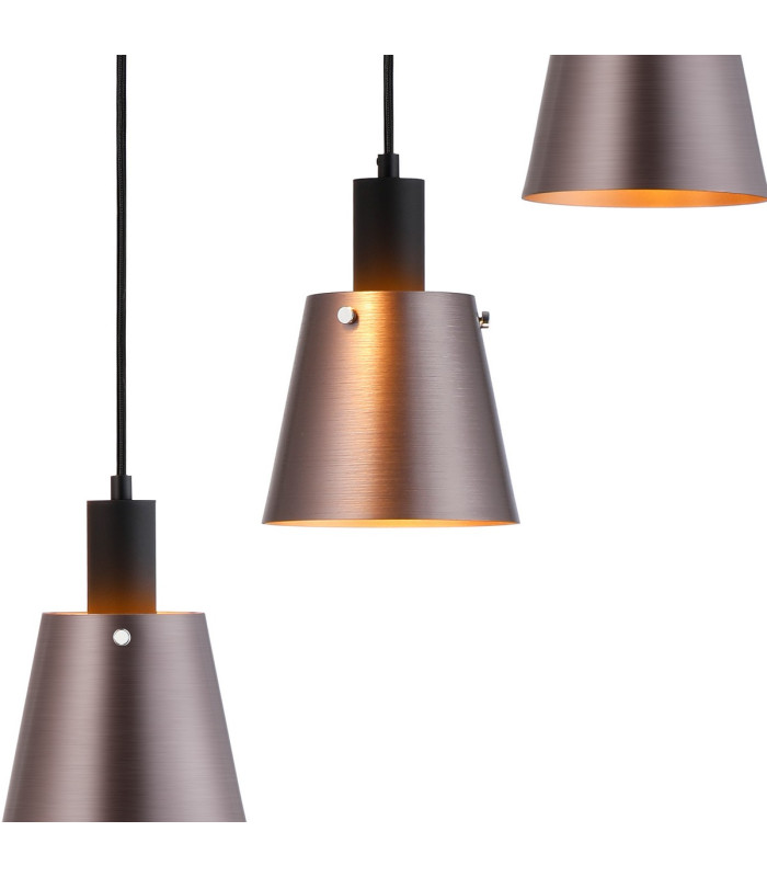 Greenport 53cm Round Pendant 16cm x 14cm Shade 5 Light E27 Sand Black/Brown/Copper Metal Shade-7