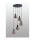 Greenport 53cm Round Pendant 16cm x 14cm Shade 5 Light E27 Sand Black/Brown/Copper Metal Shade-8