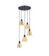 Greenport 53cm Round Pendant 16cm x 14cm Shade 5 Light E27 Sand Black/Brass/Gold Metal Shade-1