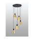 Greenport 53cm Round Pendant 16cm x 14cm Shade 5 Light E27 Sand Black/Brass/Gold Metal Shade-3