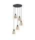 Greenport 53cm Round Pendant 16cm x 14cm Shade 5 Light E27 Sand Black/Brass/Gold Metal Shade-4