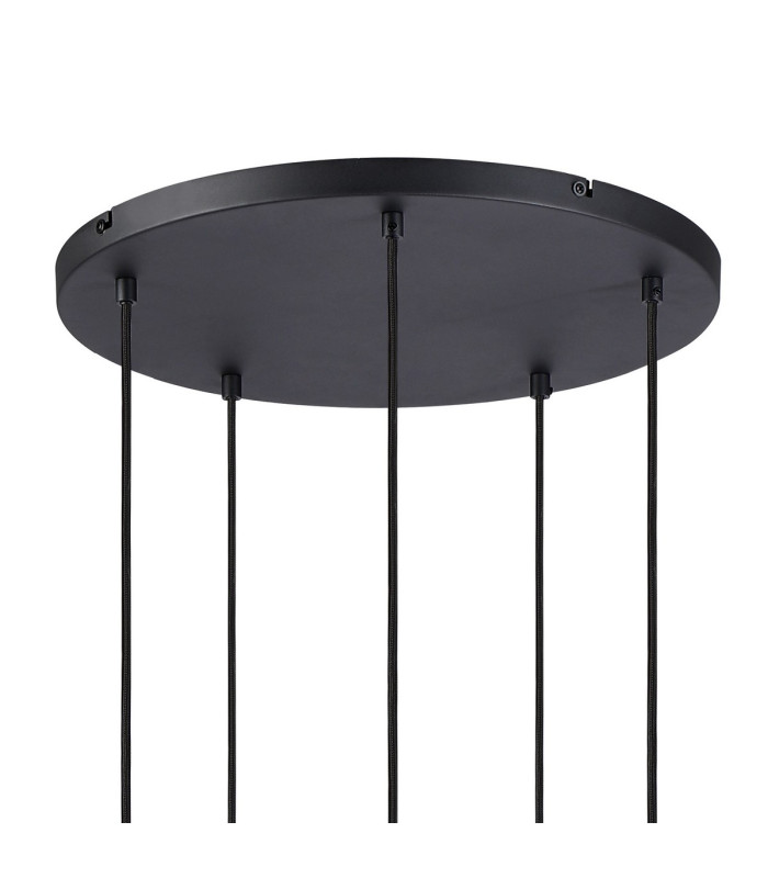 Greenport 53cm Round Pendant 16cm x 14cm Shade 5 Light E27 Sand Black/Brass/Gold Metal Shade-5
