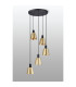 Greenport 53cm Round Pendant 16cm x 14cm Shade 5 Light E27 Sand Black/Brass/Gold Metal Shade-8