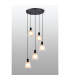 Greenport 53cm Round Pendant 16cm x 14cm Shade 5 Light E27 Sand Black/Frosted White Glass Shade-3