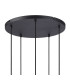 Greenport 53cm Round Pendant 16cm x 14cm Shade 5 Light E27 Sand Black/Frosted White Glass Shade-5