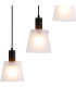 Greenport 53cm Round Pendant 16cm x 14cm Shade 5 Light E27 Sand Black/Frosted White Glass Shade-7