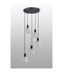 Greenport 53cm Round Pendant 16cm x 14cm Shade 5 Light E27 Sand Black/Frosted White Glass Shade-8