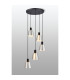 Greenport 53cm Round Pendant 16cm x 14cm Shade 5 Light E27 Sand Black/Light Grey/Silver Metal Shade-3