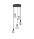 Greenport 53cm Round Pendant 16cm x 14cm Shade 5 Light E27 Sand Black/Light Grey/Silver Metal Shade-4