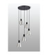 Greenport 53cm Round Pendant 16cm x 14cm Shade 5 Light E27 Sand Black/Light Grey/Silver Metal Shade-8