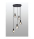Greenport 53cm Round Pendant 16cm x 14cm Shade 5 Light E27 Sand Black/Smoke Faded Glass Shade-3