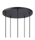 Greenport 53cm Round Pendant 16cm x 14cm Shade 5 Light E27 Sand Black/Smoke Faded Glass Shade-5