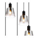 Greenport 53cm Round Pendant 16cm x 14cm Shade 5 Light E27 Sand Black/Smoke Faded Glass Shade-6