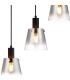 Greenport 53cm Round Pendant 16cm x 14cm Shade 5 Light E27 Sand Black/Smoke Faded Glass Shade-7