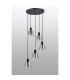 Greenport 53cm Round Pendant 16cm x 14cm Shade 5 Light E27 Sand Black/Smoke Faded Glass Shade-8