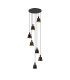 Greenport 58cm Round Pendant 16cm x 14cm Shade 7 Light E27 Sand Black/Black/Gold Metal Shade-1