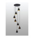 Greenport 58cm Round Pendant 16cm x 14cm Shade 7 Light E27 Sand Black/Black/Gold Metal Shade-3