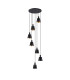 Greenport 58cm Round Pendant 16cm x 14cm Shade 7 Light E27 Sand Black/Black/Gold Metal Shade-4