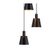 Greenport 58cm Round Pendant 16cm x 14cm Shade 7 Light E27 Sand Black/Black/Gold Metal Shade-7