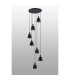 Greenport 58cm Round Pendant 16cm x 14cm Shade 7 Light E27 Sand Black/Black/Gold Metal Shade-8