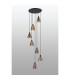 Greenport 58cm Round Pendant 16cm x 14cm Shade 7 Light E27 Sand Black/Brown/Copper Metal Shade-3